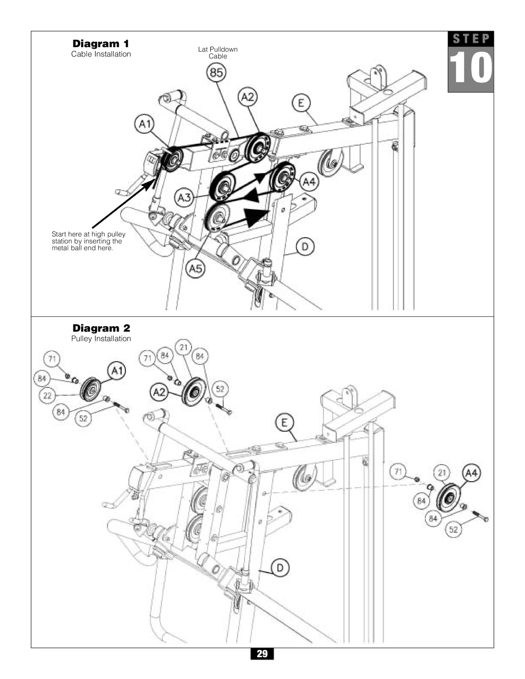 Body Solid G6B manual Diagram 