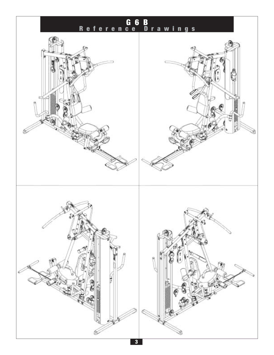 Body Solid G6B manual F e r e n c e D r a w i n g s 