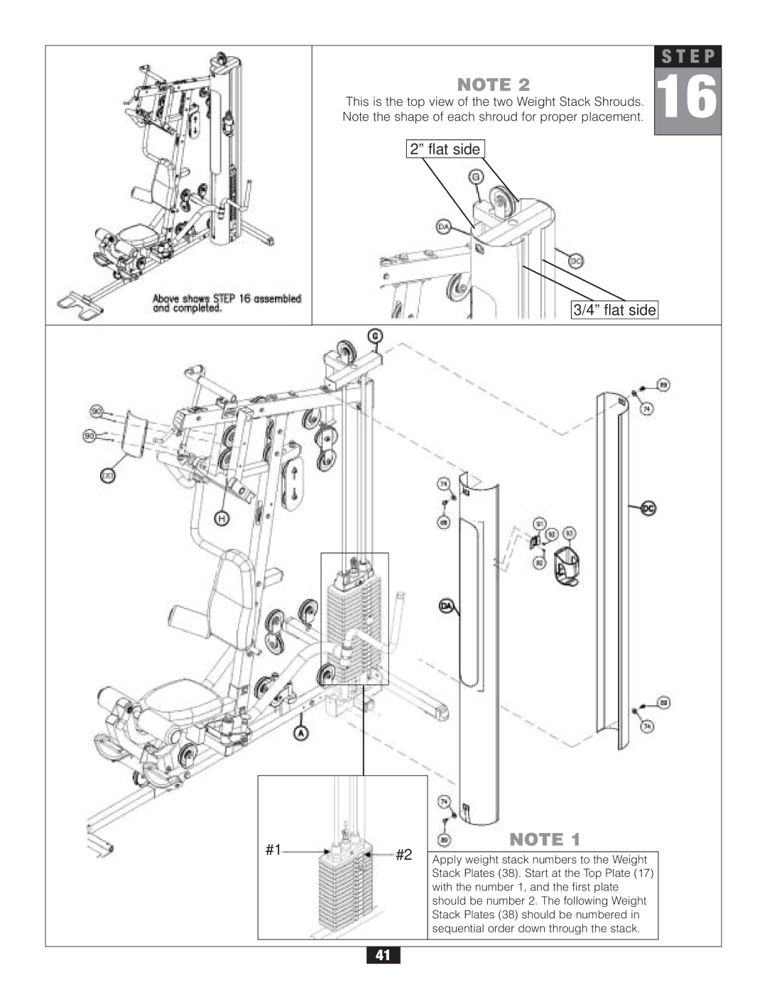 Body Solid G6B manual Flat side 