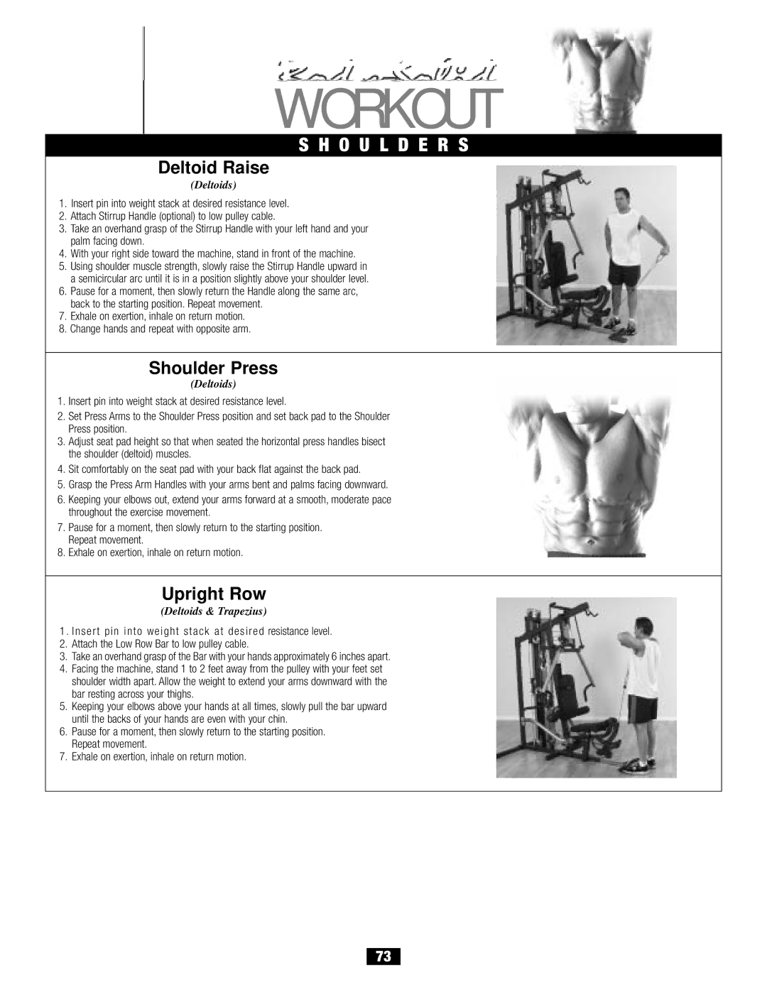 Body Solid G6B manual Deltoid Raise, Shoulder Press, Upright Row 