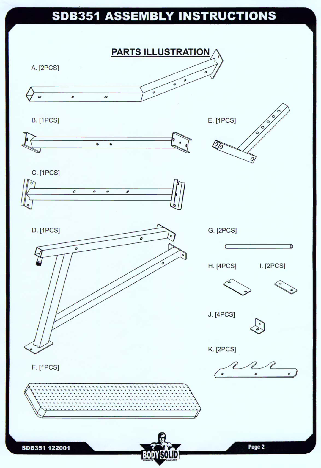 Body Solid SDB-351 manual 