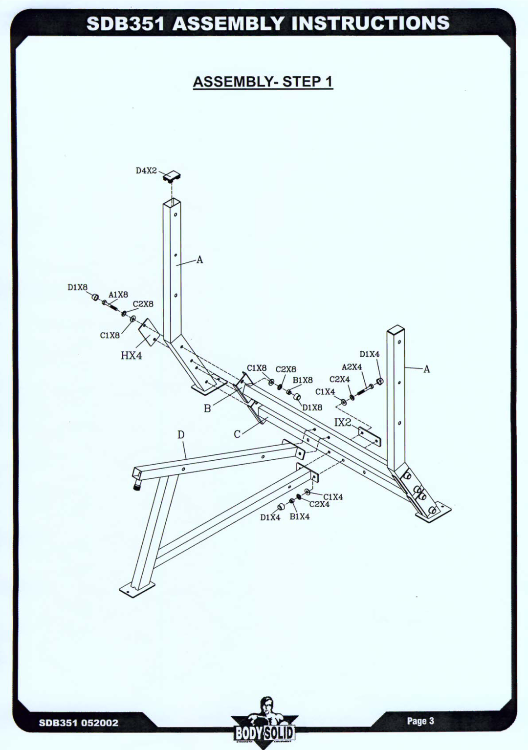 Body Solid SDB-351 manual 