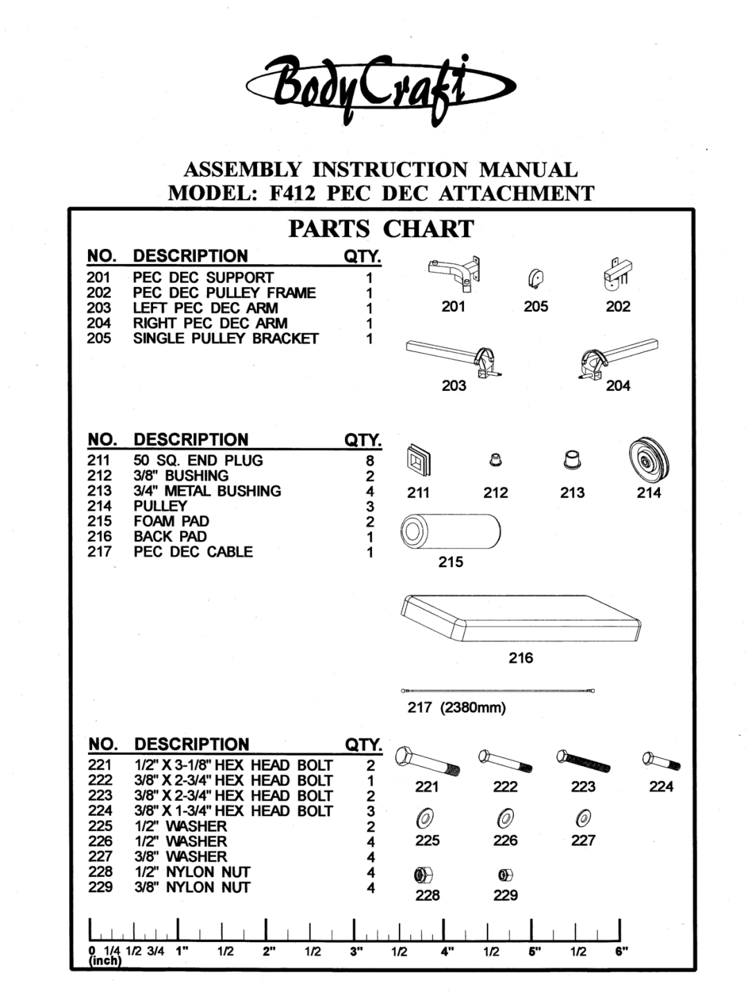 BodyCraft F412 manual 