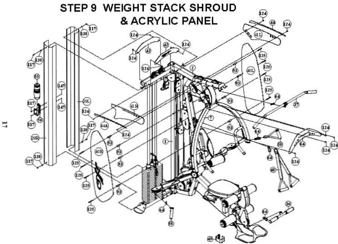 BodyCraft GXP manual Weight Stack Shroud Acrylic Panel 