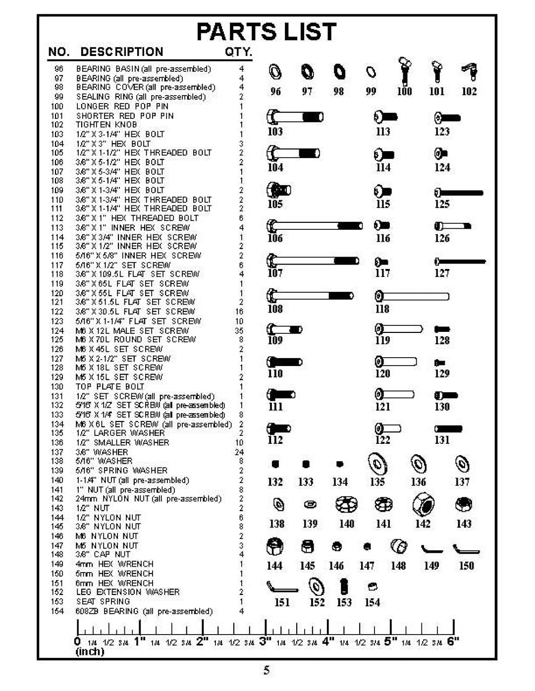 BodyCraft GXP manual ~ ill, EIlhJ, a.,· HEJ, Parts List 