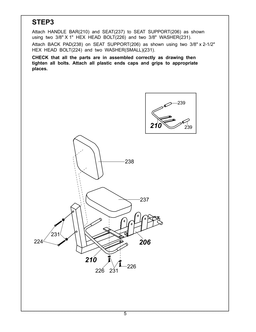 BodyCraft MA605LP manual 210 