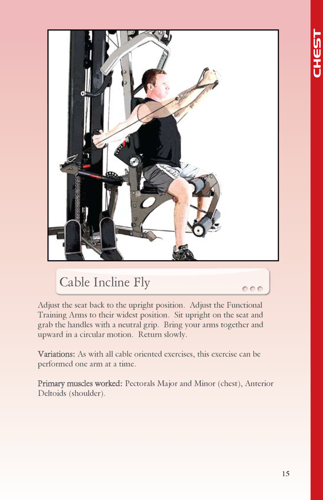 BodyCraft Strength Training System manual Cable Incline Fly 