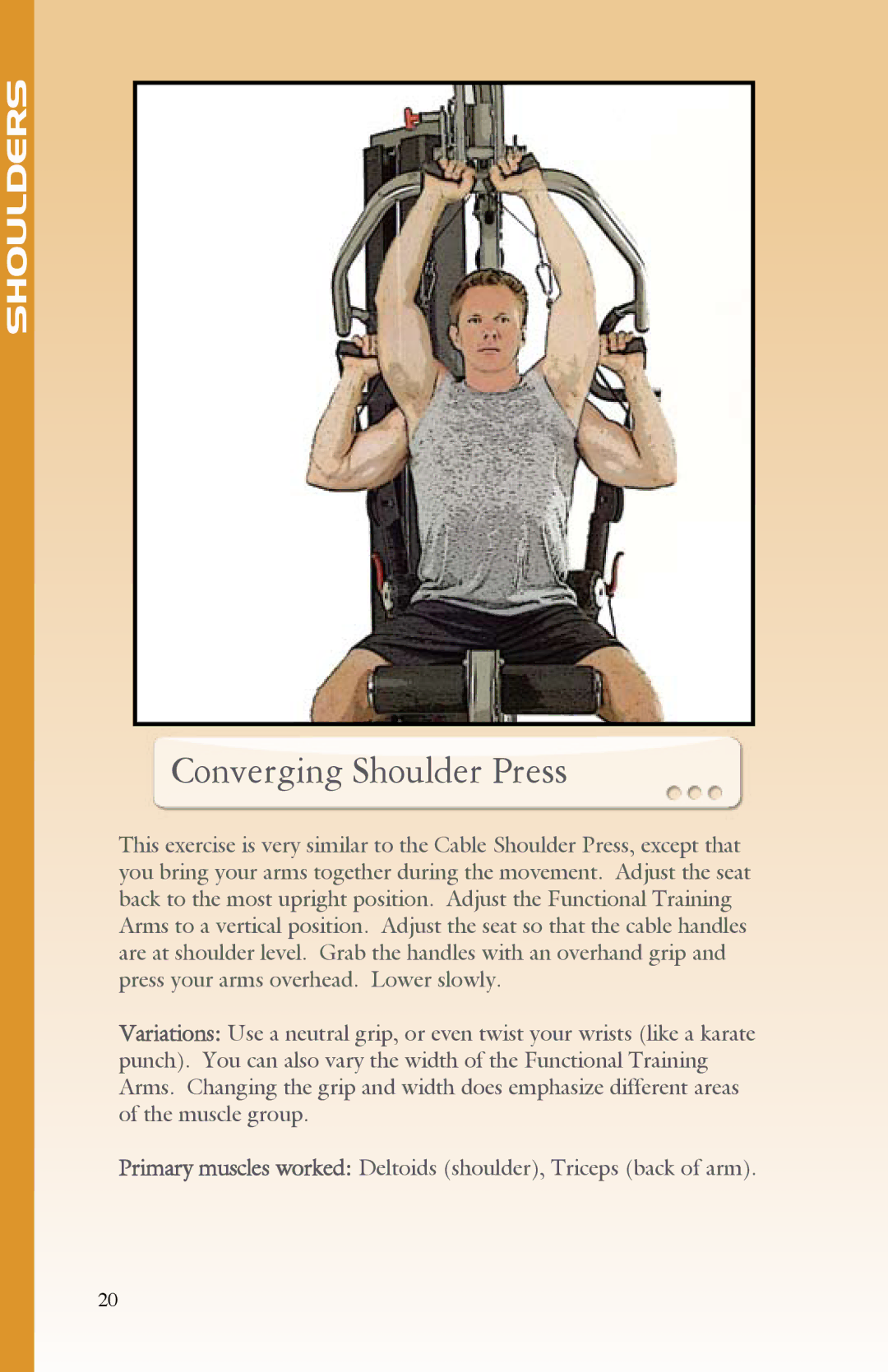 BodyCraft Strength Training System manual Converging Shoulder Press 