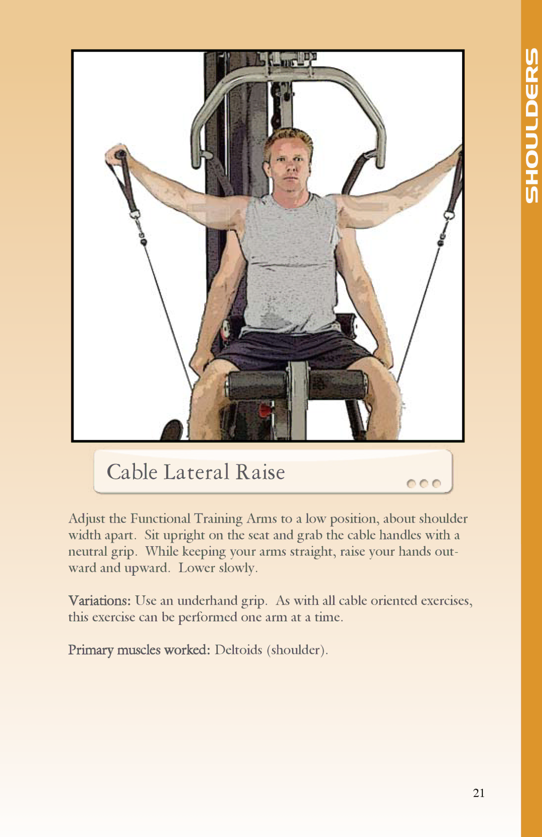 BodyCraft Strength Training System manual Cable Lateral Raise 