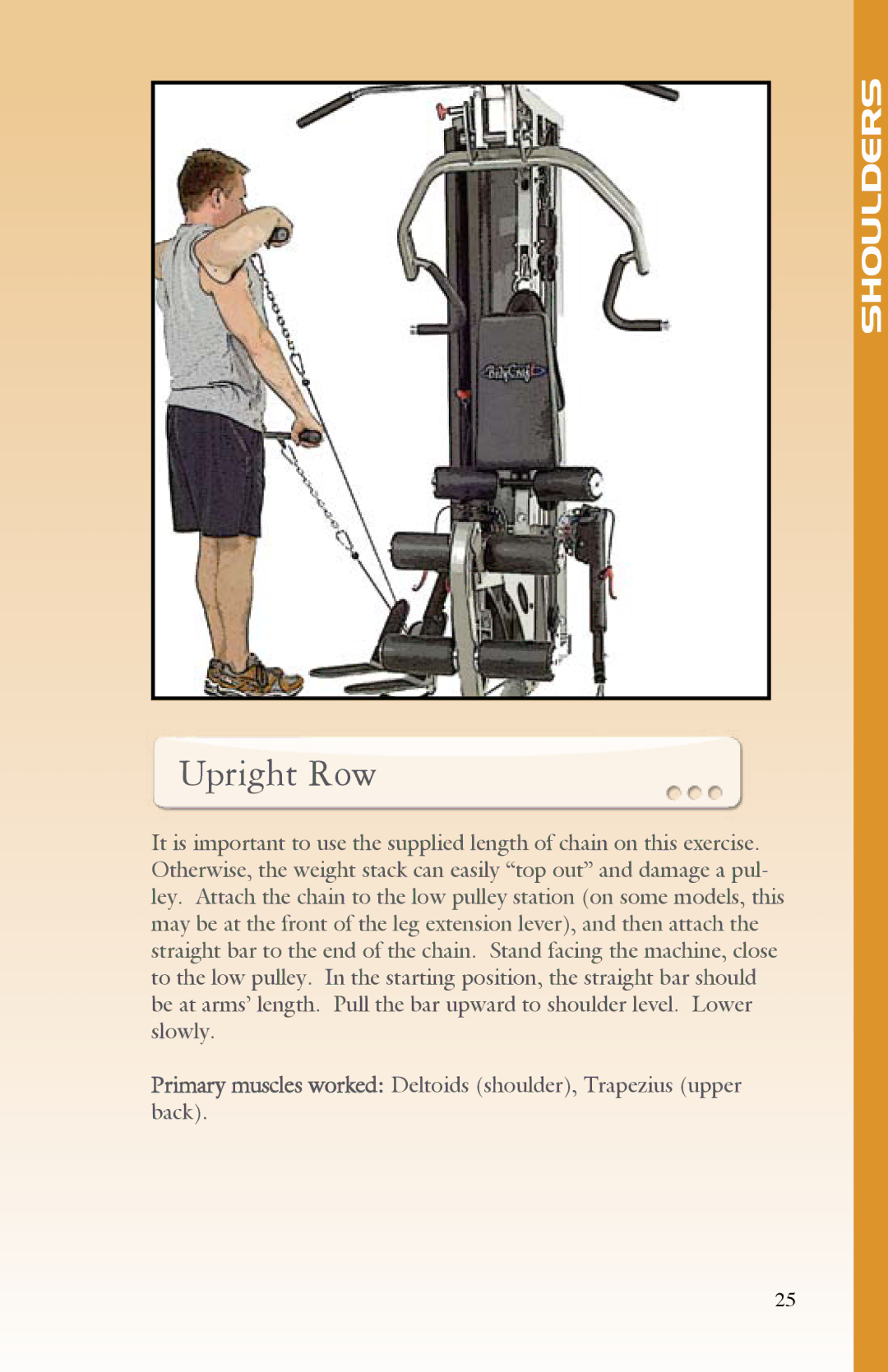 BodyCraft Strength Training System manual Upright Row 