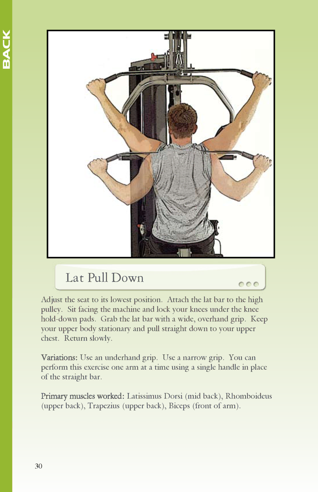 BodyCraft Strength Training System manual Lat Pull Down 