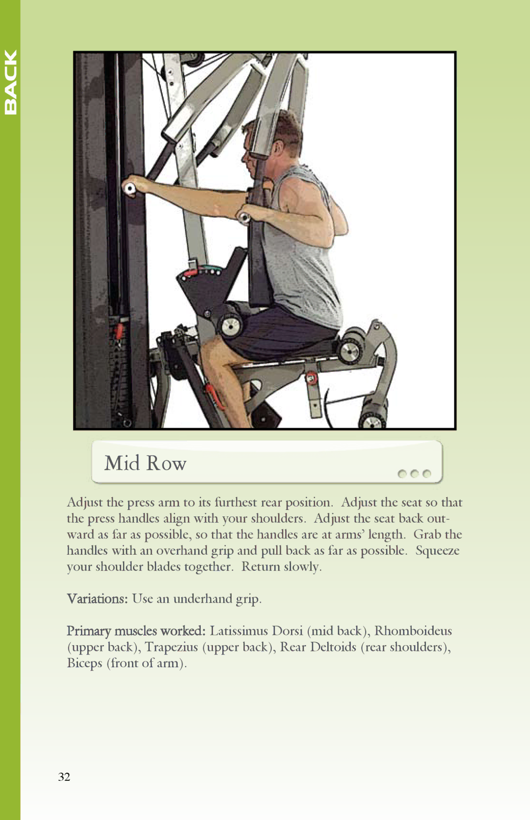 BodyCraft Strength Training System manual Mid Row 