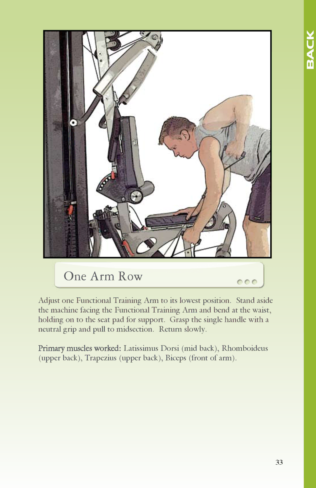 BodyCraft Strength Training System manual One Arm Row 