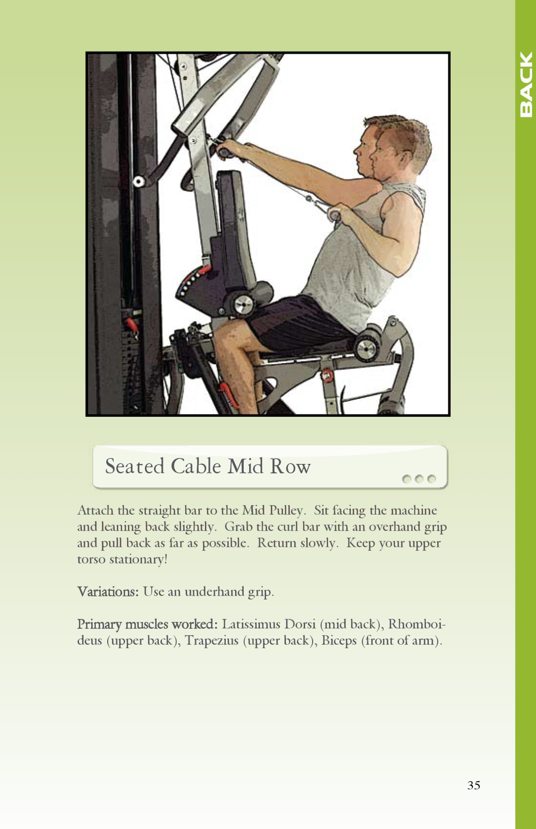 BodyCraft Strength Training System manual Seated Cable Mid Row 