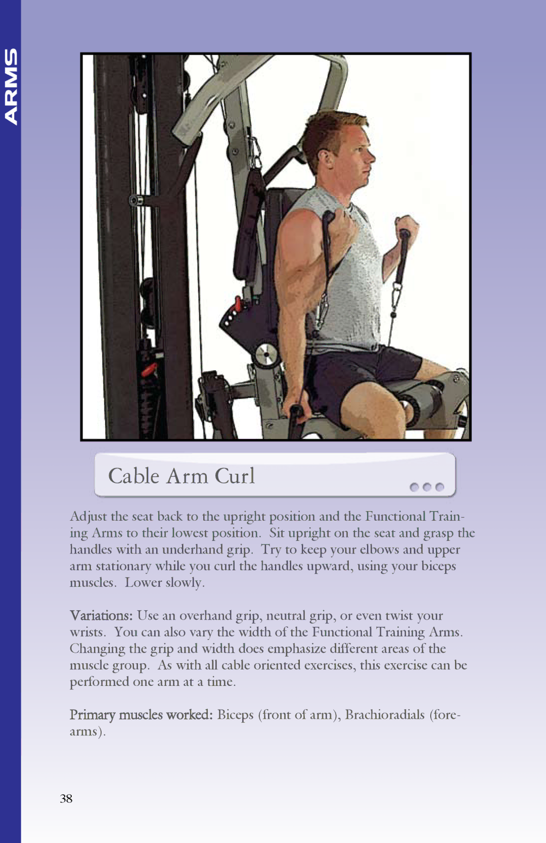 BodyCraft Strength Training System manual Cable Arm Curl 