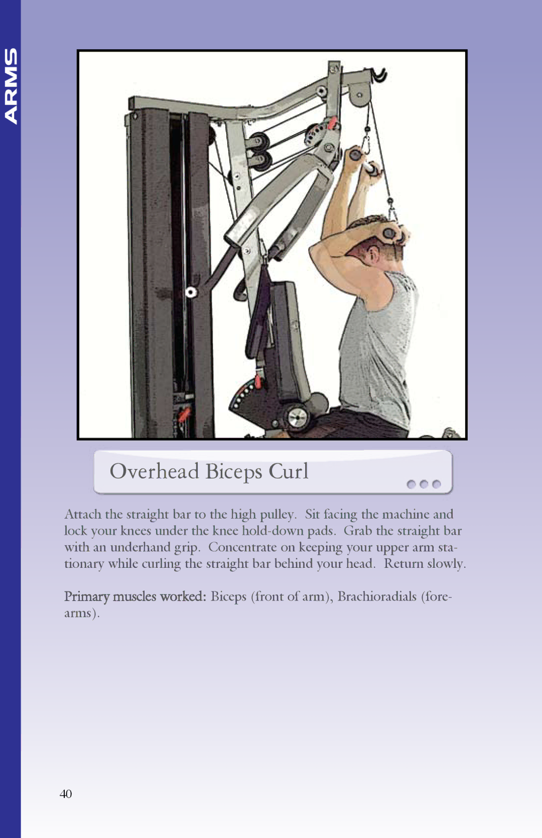 BodyCraft Strength Training System manual Overhead Biceps Curl 