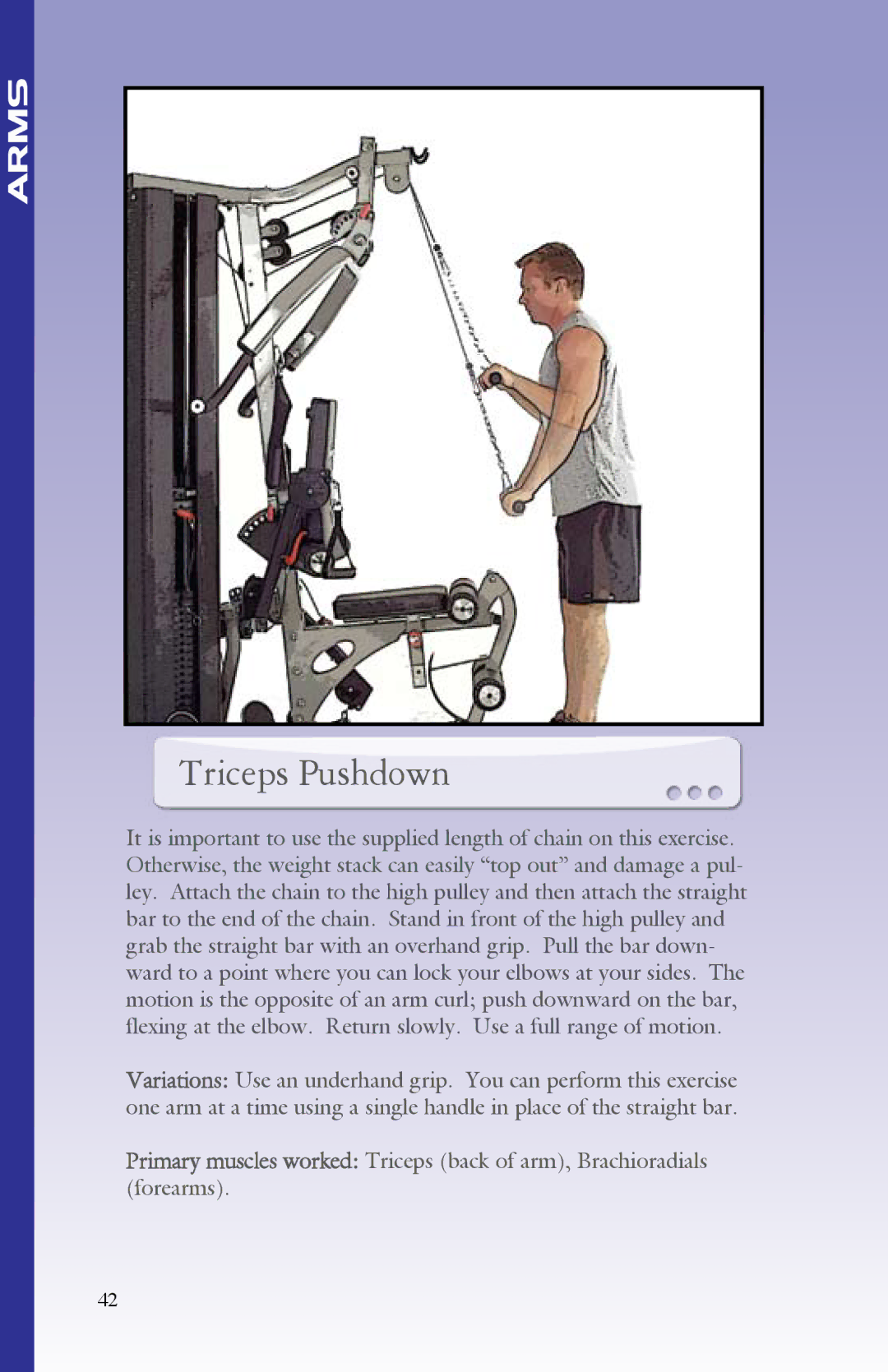 BodyCraft Strength Training System manual Triceps Pushdown 