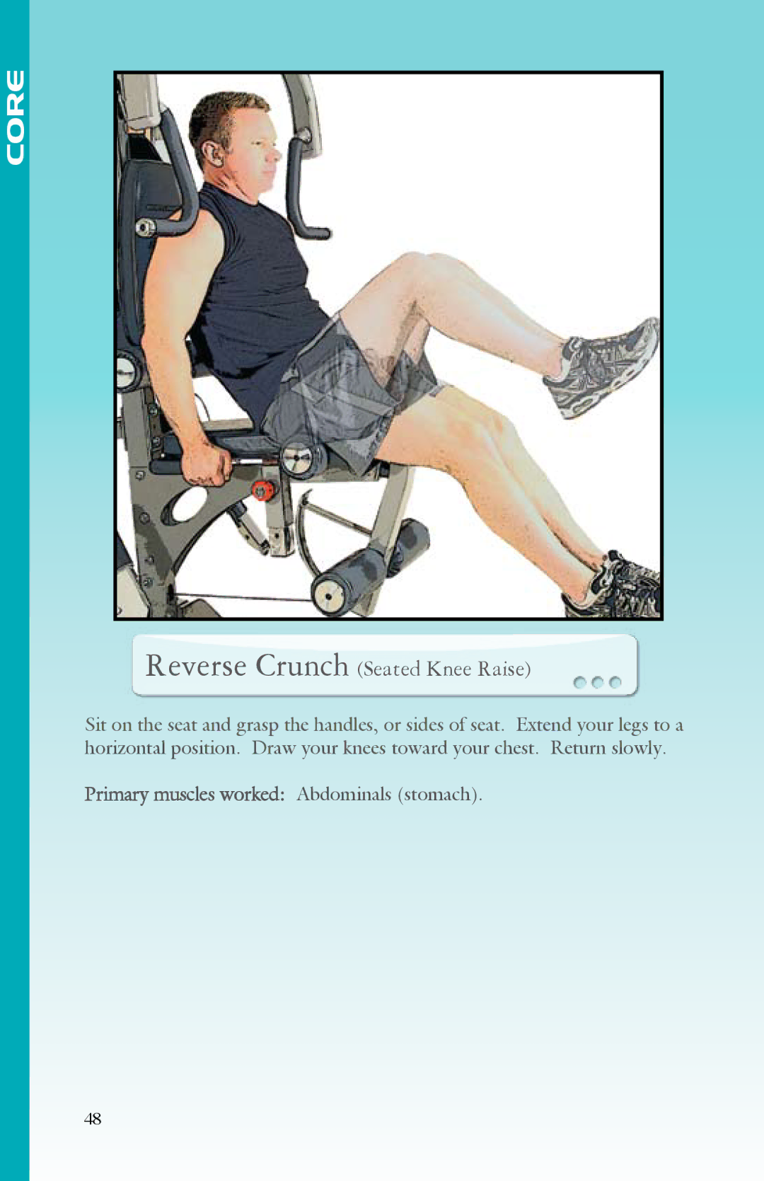 BodyCraft Strength Training System manual Reverse Crunch Seated Knee Raise 