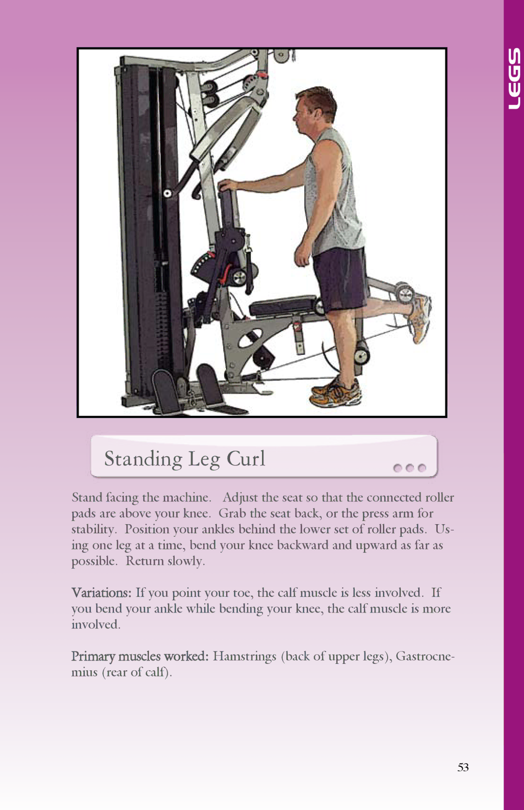 BodyCraft Strength Training System manual Standing Leg Curl 