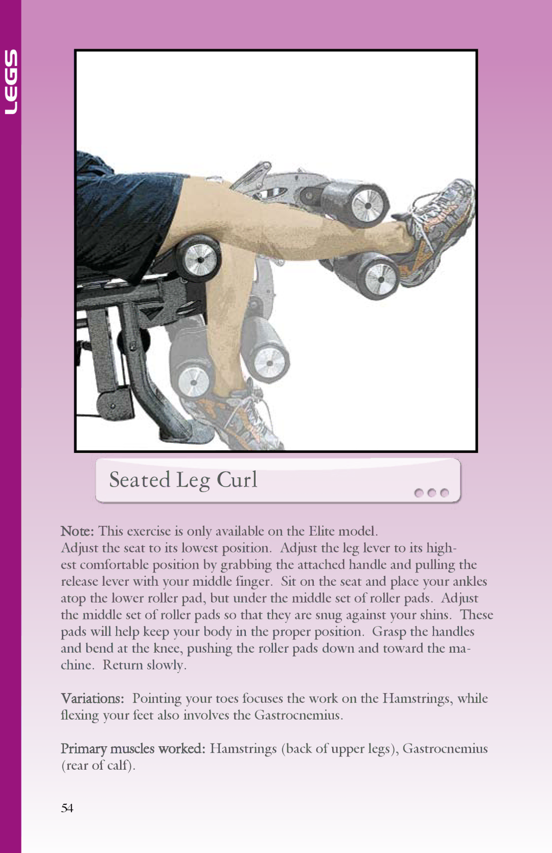 BodyCraft Strength Training System manual Seated Leg Curl 