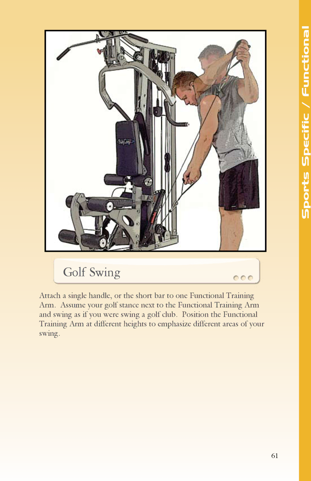 BodyCraft Strength Training System manual Golf Swing 