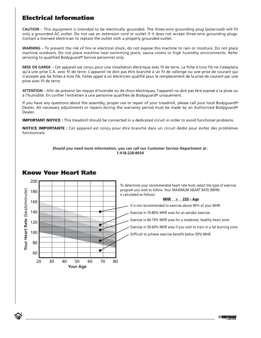 Bodyguard T560, T360 manual Electrical Information, Know Your Heart Rate 