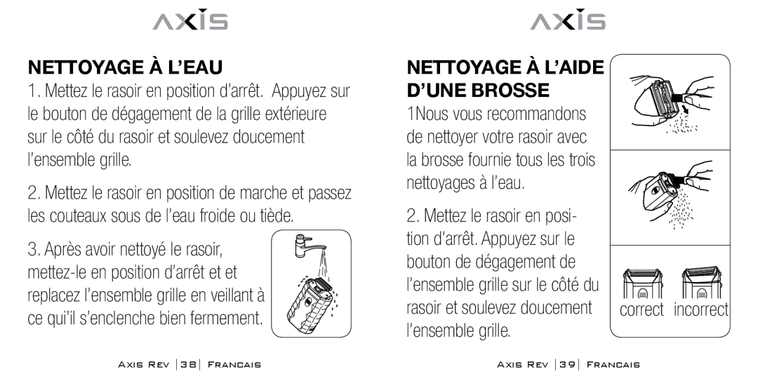 Bodyline Products International AX-1300 instruction manual Nettoyage à l’eau, ’ensemble grille 