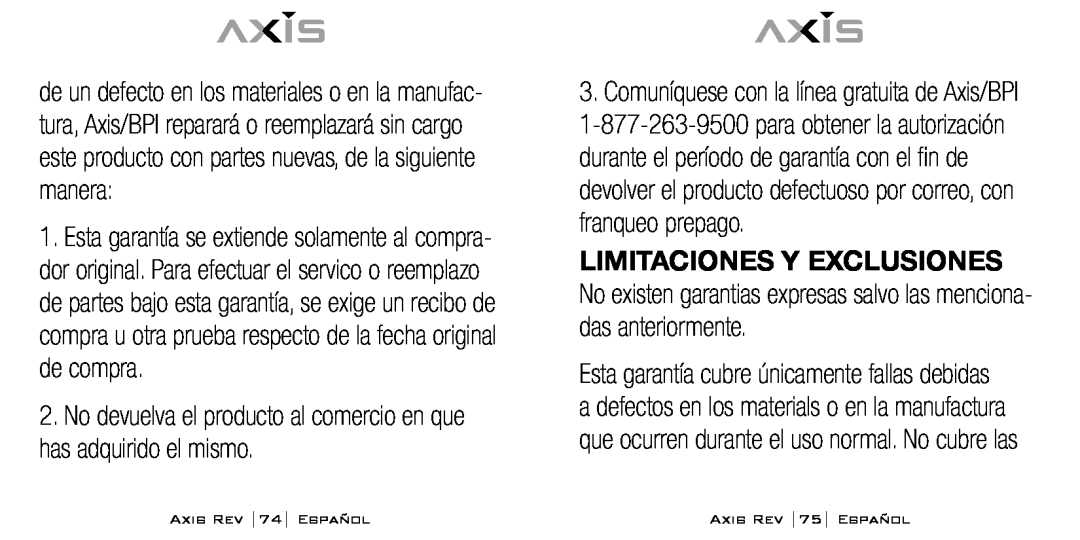 Bodyline Products International AX-1300 No devuelva el producto al comercio en que has adquirido el mismo 