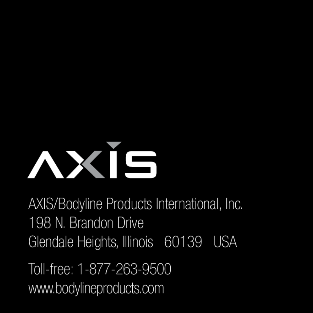 Bodyline Products International AX-1300 instruction manual Glendale Heights, Illinois 60139 USA 