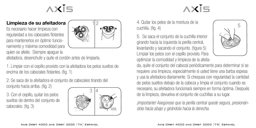 Bodyline Products International AX-2320, AX-2330 instruction manual Limpieza de su afeitadora 