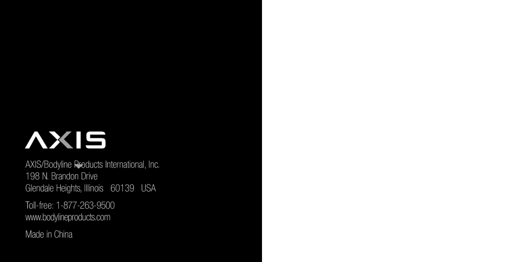 Bodyline Products International AX-2330, AX-2320 instruction manual Glendale Heights, Illinois 60139 USA Made in China 