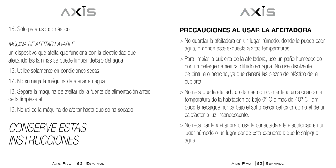 Bodyline Products International AX1330 instruction manual Conserve Estas Instrucciones, 15. Sólo para uso doméstico 