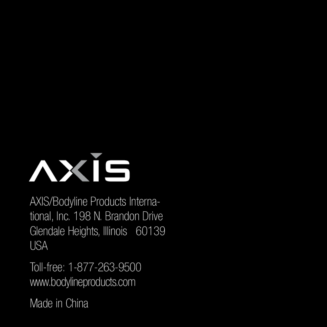 Bodyline Products International AX1330 instruction manual Usa 