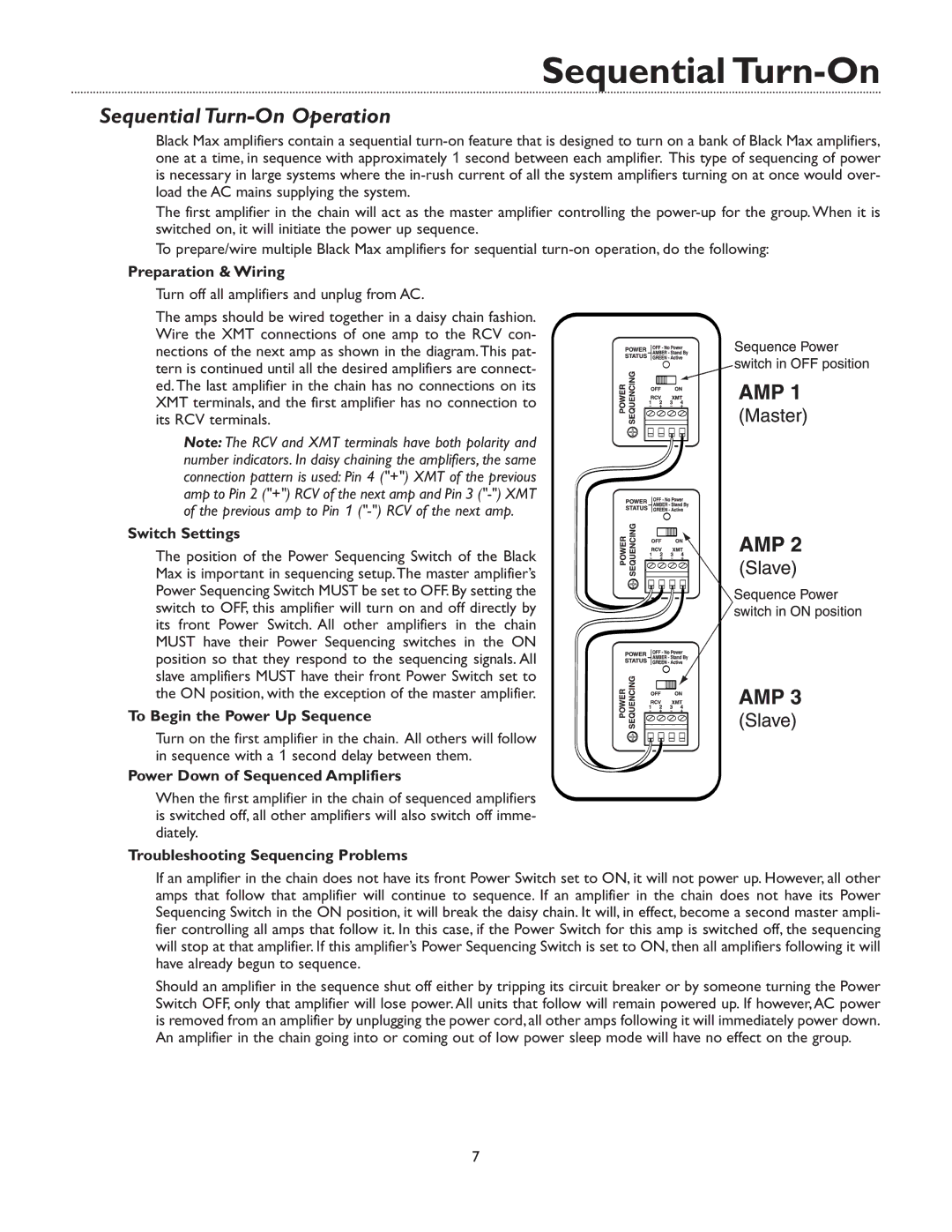 Bogen & X600 manual Sequential Turn-On Operation 