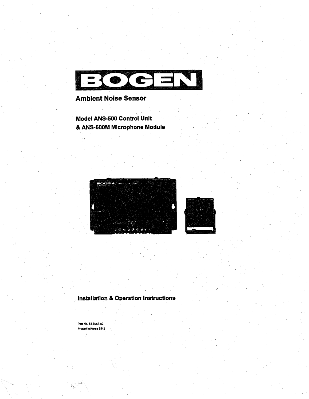 Bogen ANS-500 manual 