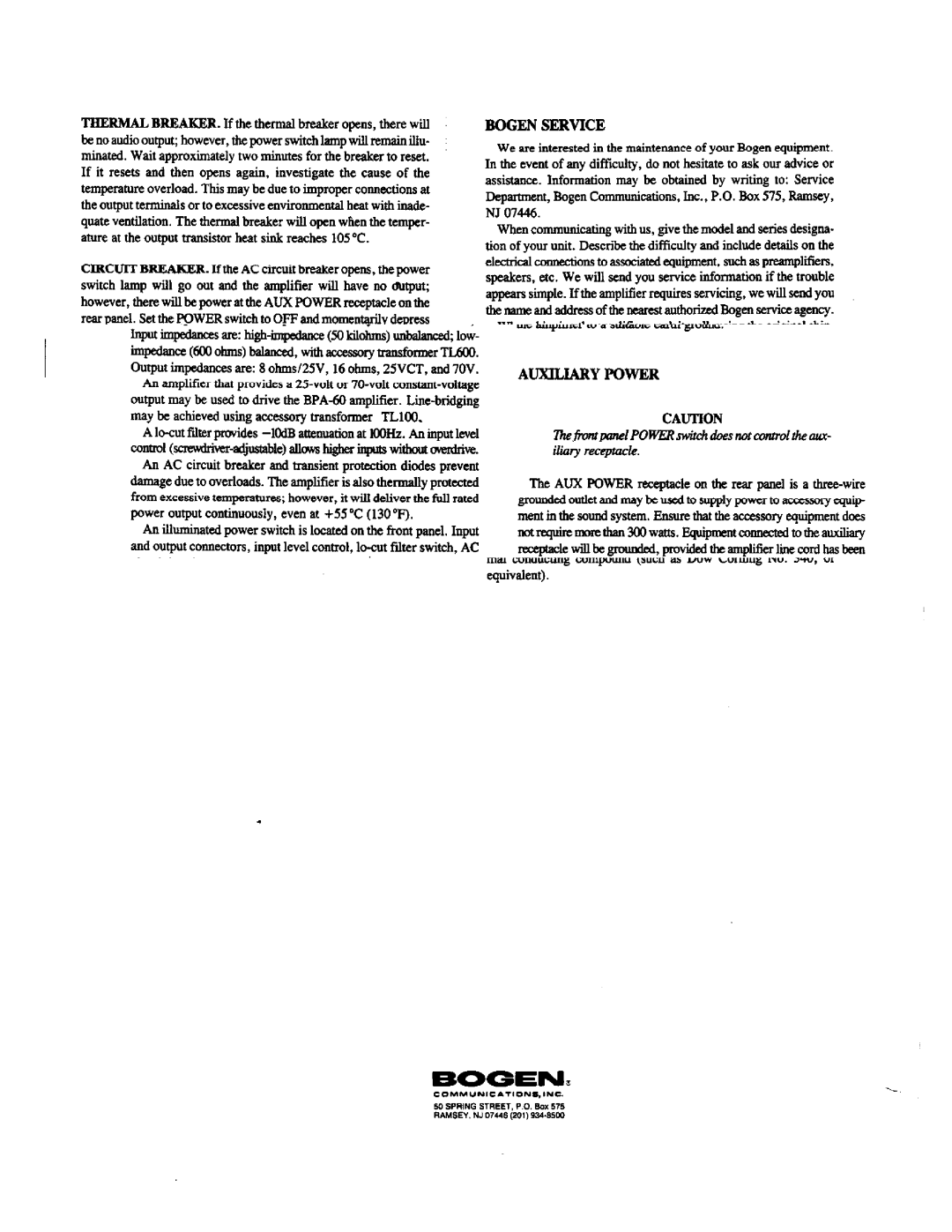 Bogen BPA-60 manual 