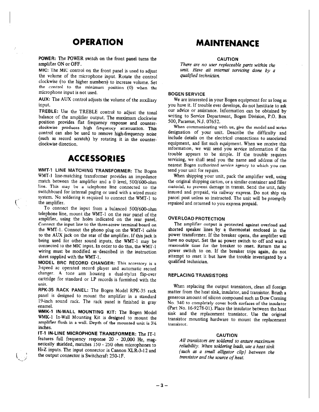 Bogen C10 manual 