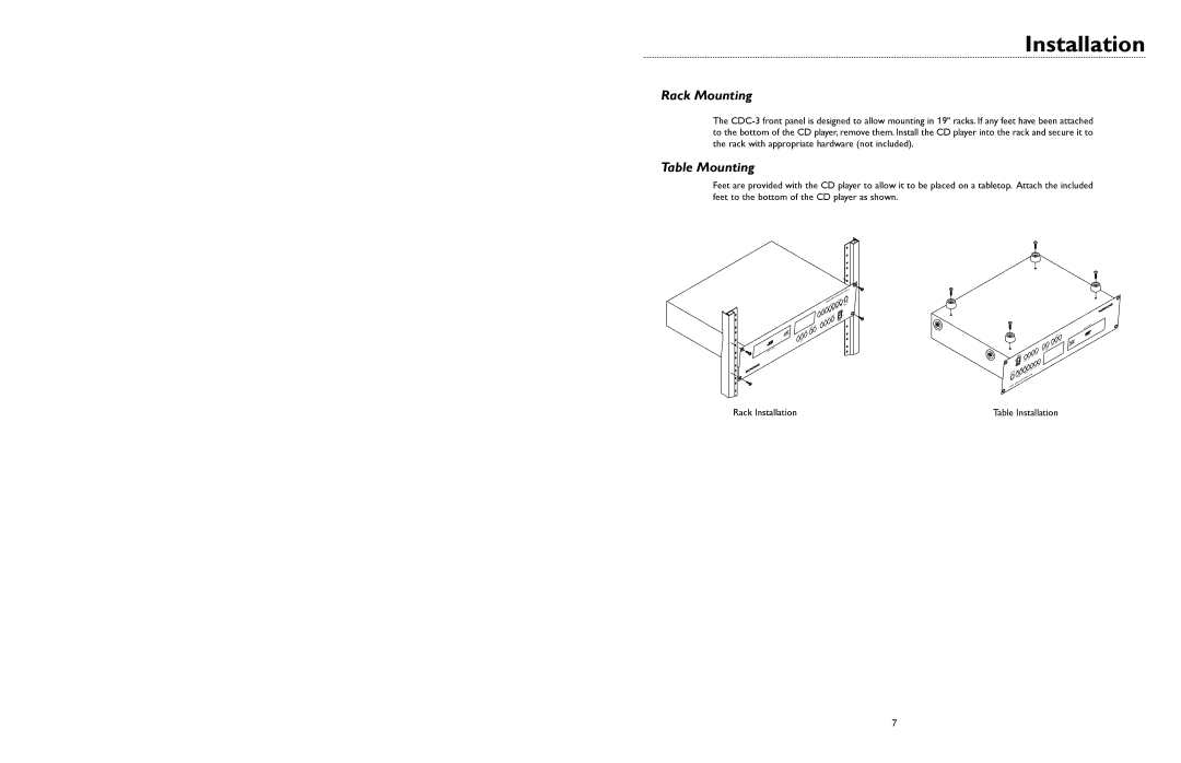 Bogen CDC-3 specifications Installation, Rack Mounting 