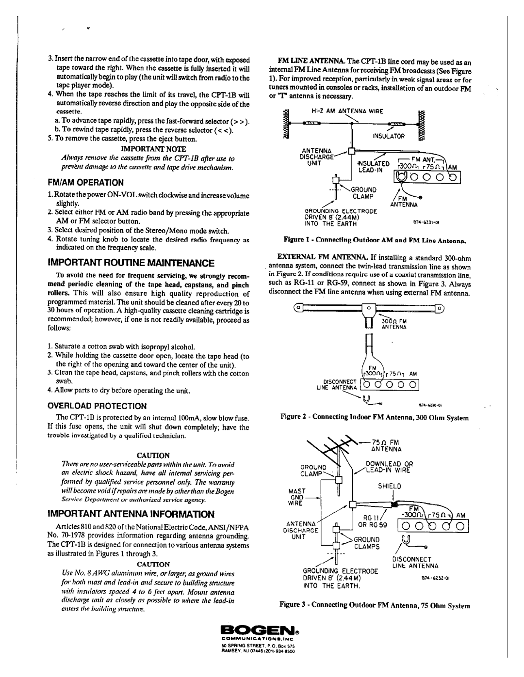 Bogen CPT 1B manual 