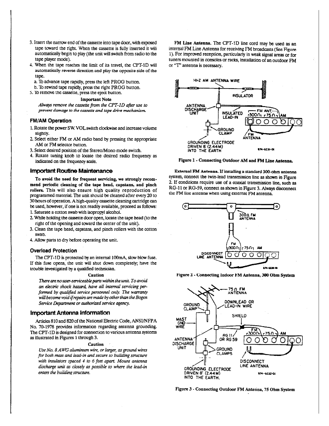 Bogen CPT-1D manual 