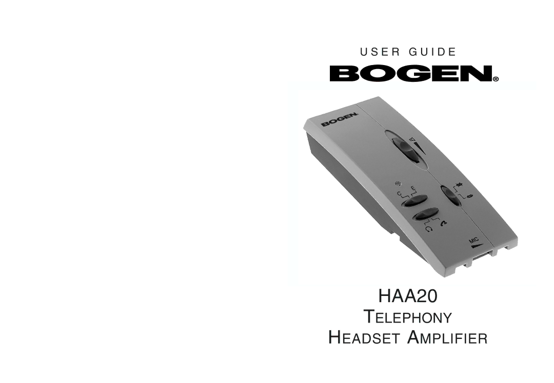 Bogen HAA20 warranty 