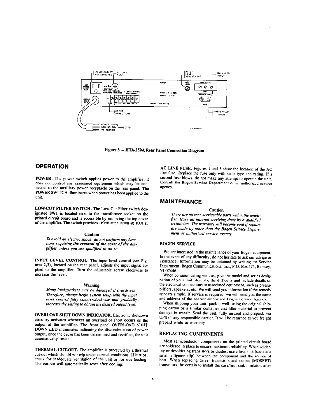 Bogen HTA-125A manual 