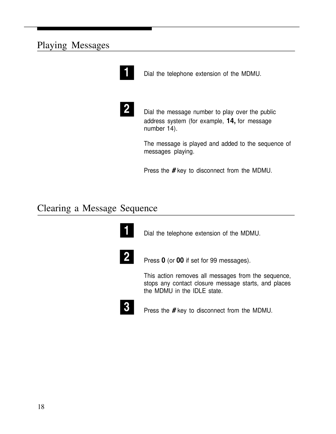 Bogen LUMDMU manual Playing Messages 