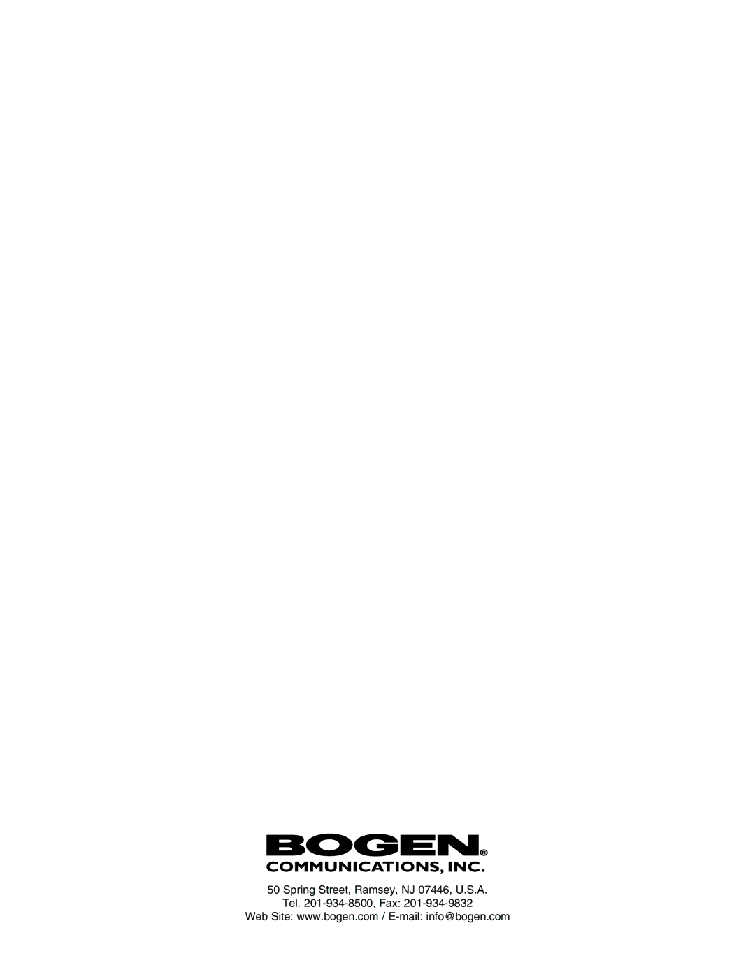 Bogen M300 manual Spring Street, Ramsey, NJ 07446, U.S.A Tel -934-8500, Fax 