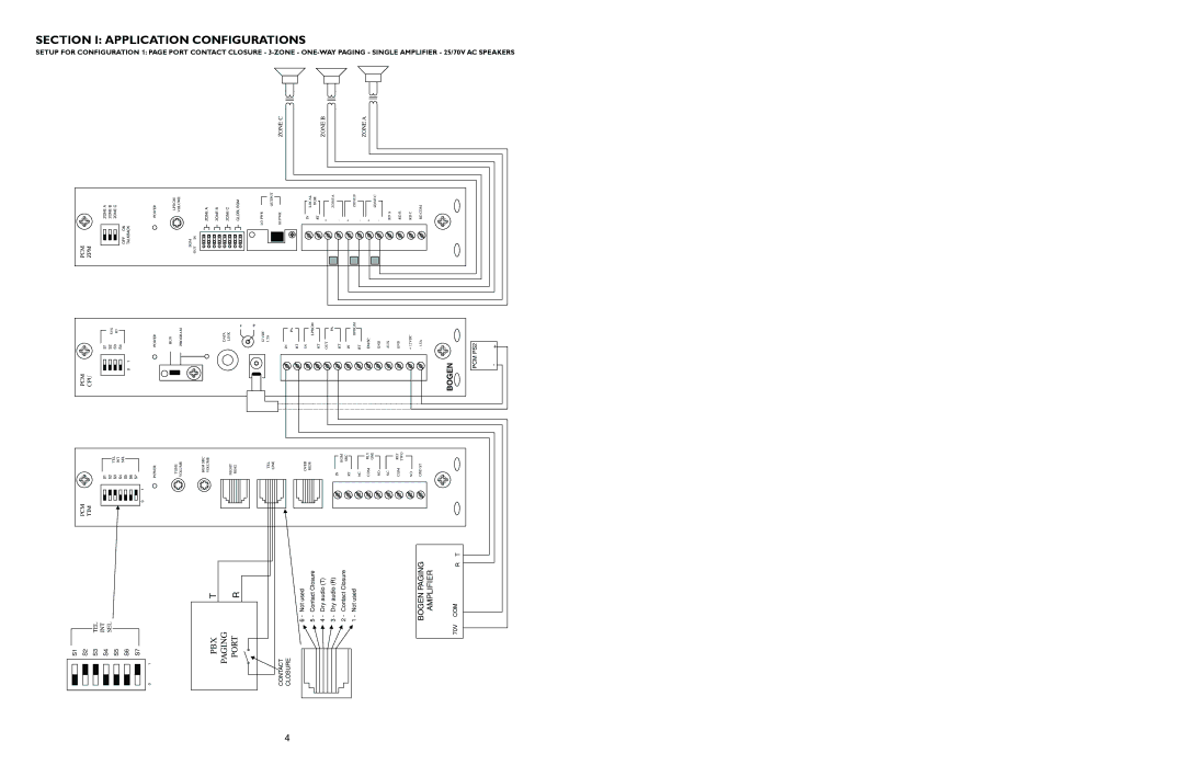 Bogen PCM2000 manual Section I Setup for Configuration 