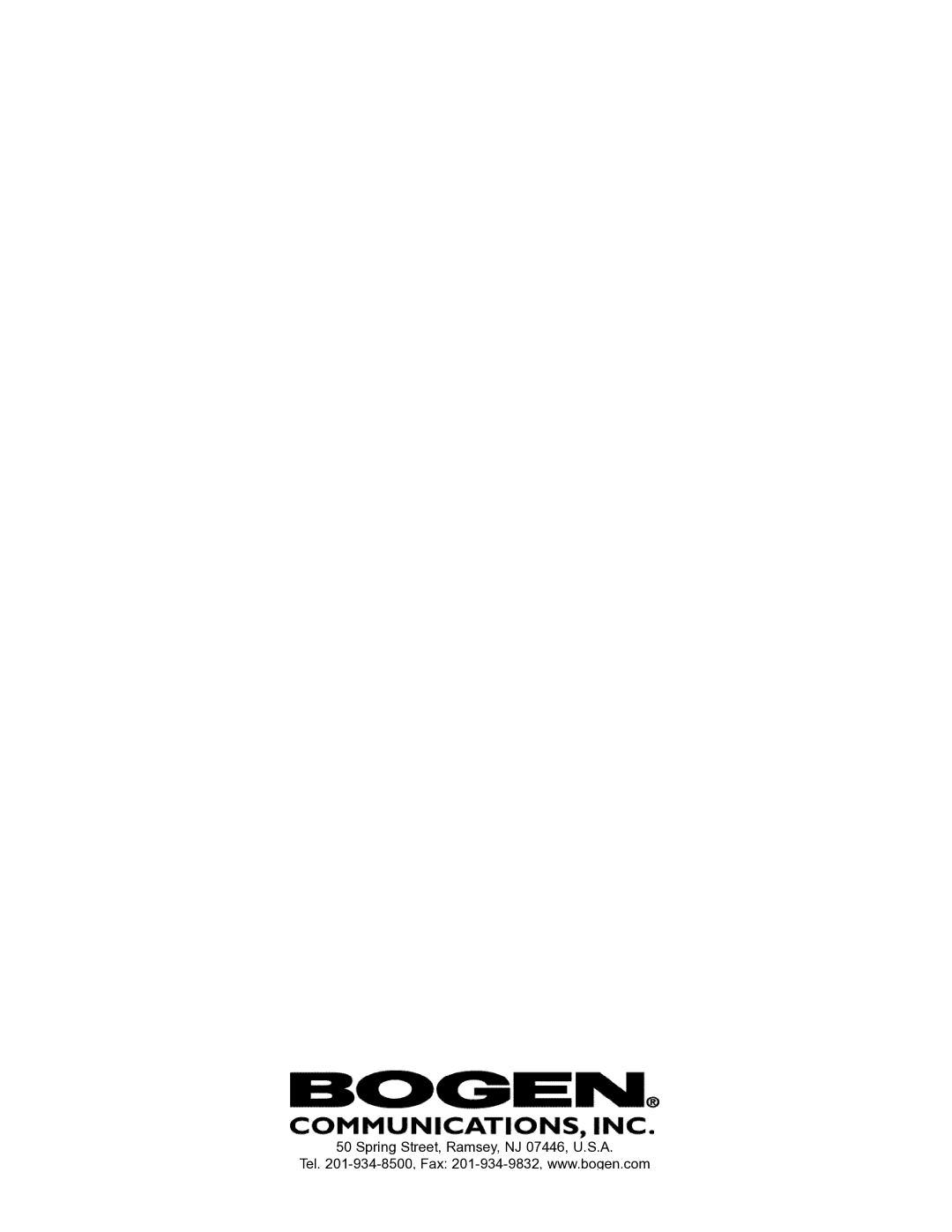 Bogen PI35A operation manual Spring Street, Ramsey, NJ 07446, U.S.A 