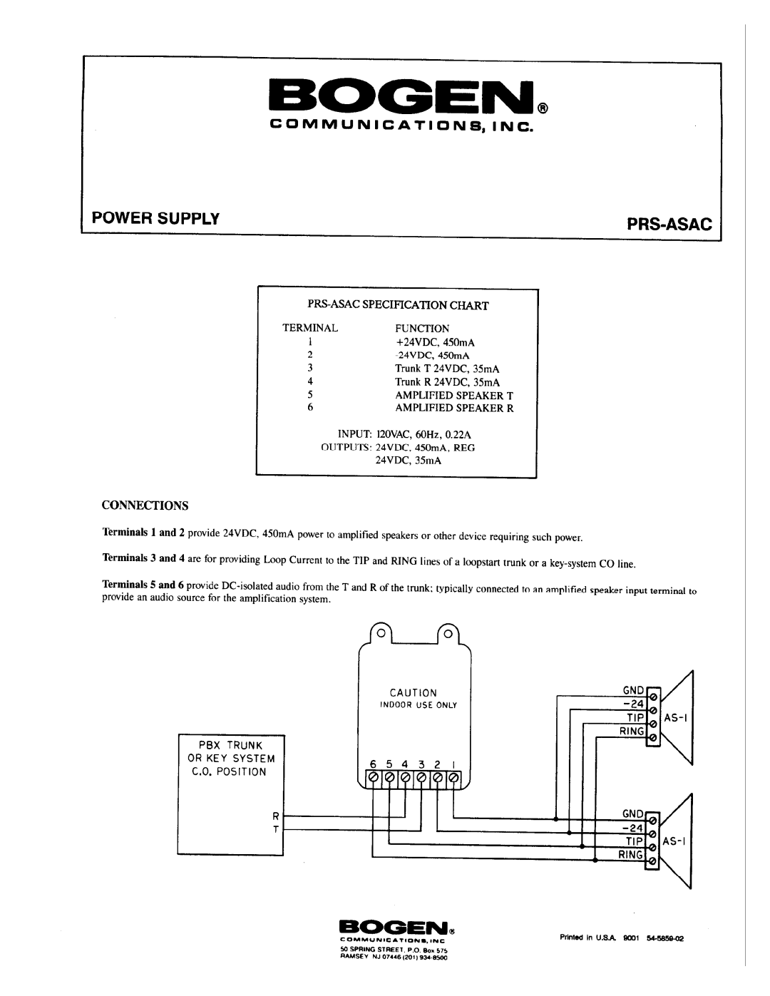 Bogen PRS-ASAC manual 