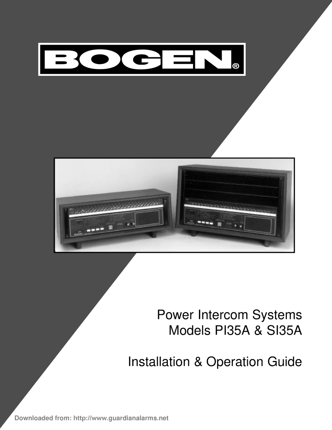 Bogen operation manual Power Intercom Systems Models PI35A & SI35A 