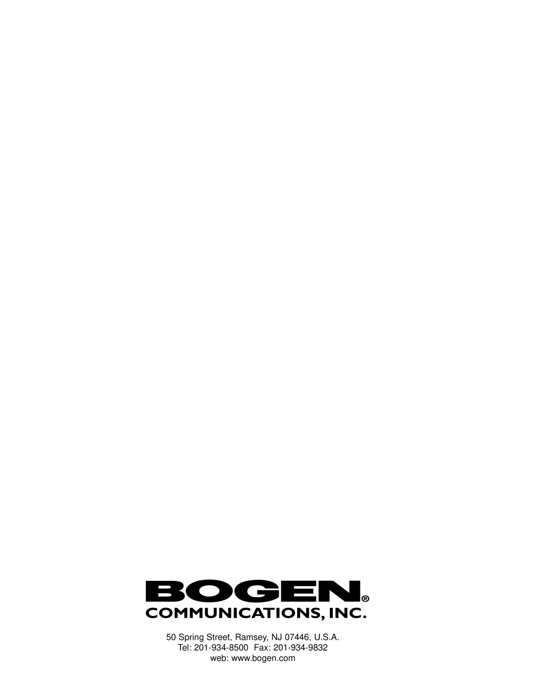 Bogen SI35A, PI35A manual Spring Street, Ramsey, NJ 07446, U.S.A Tel 201-934-8500 Fax 