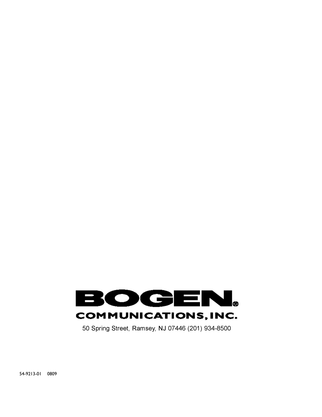 Bogen TPU-100B, TPU-35B, TPU-60B operating instructions Spring Street, Ramsey, NJ 07446 201 